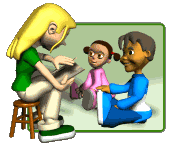 parent reading with children